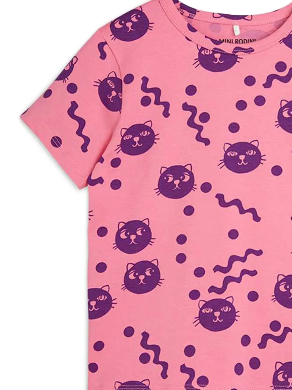 Mini Rodini T-shirt met kattenprint Roze