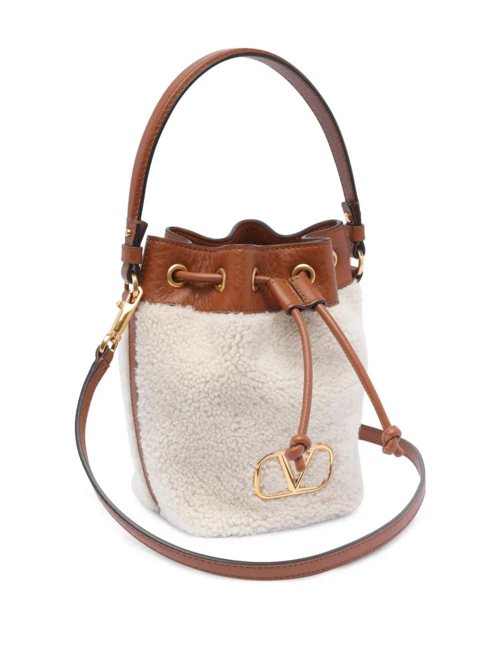 Valentino Garavani Lammy bucket-tas Wit
