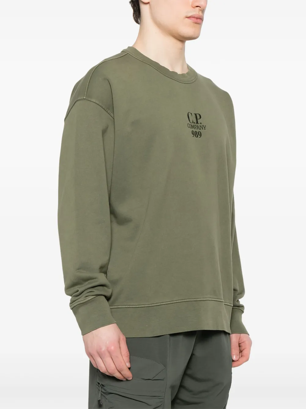 C.P. Company Sweater met geborduurd logo Groen