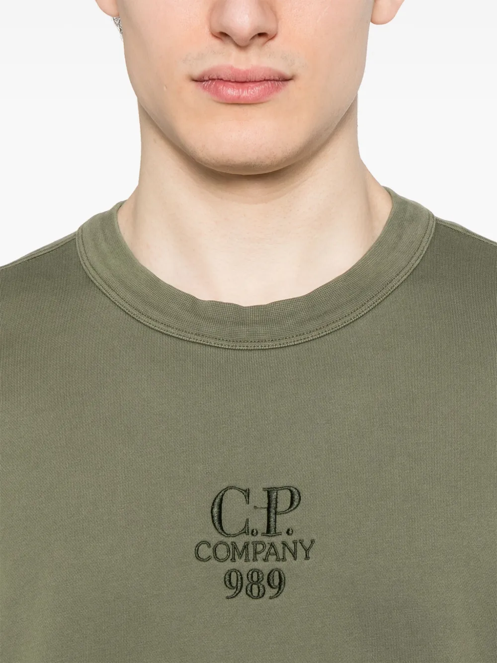 C.P. Company Sweater met geborduurd logo Groen