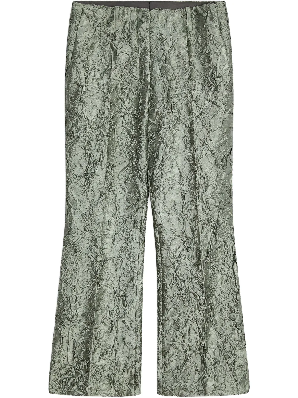 crease-effect trousers