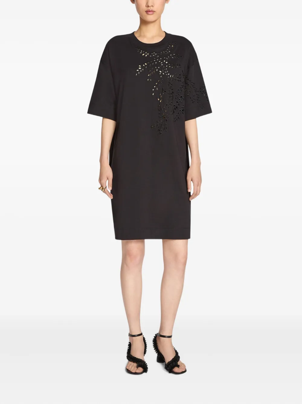 DRIES VAN NOTEN embroidered dress - Zwart