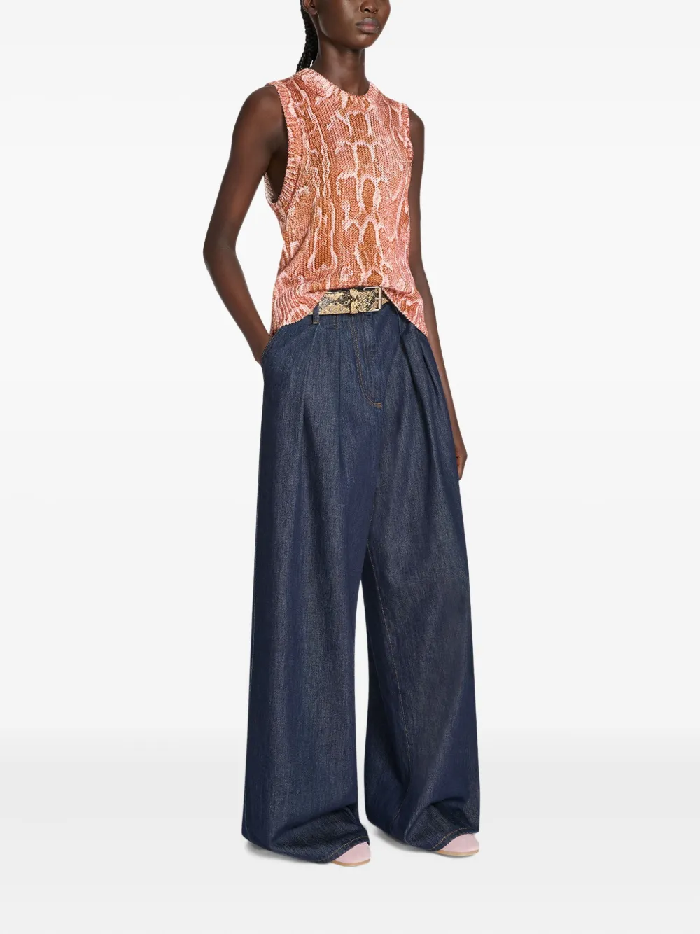 DRIES VAN NOTEN SNAKE-PRINT TOP