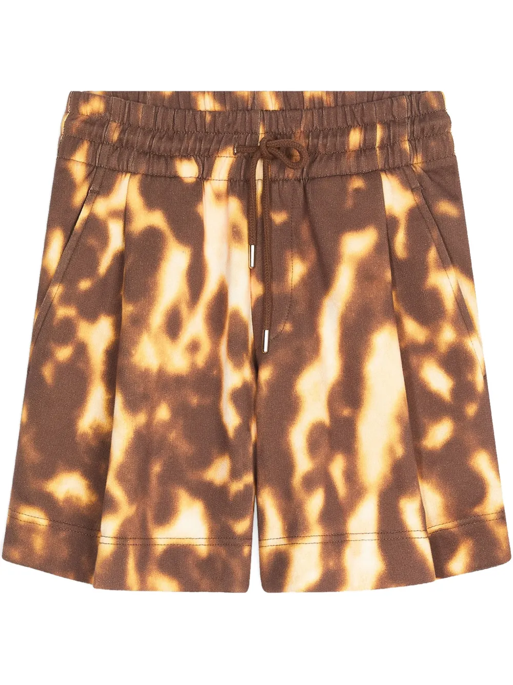 DRIES VAN NOTEN Shorts met tie-dye print Bruin