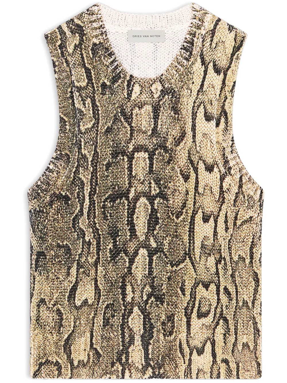 DRIES VAN NOTEN snake-print top | Neutrals | Image 1