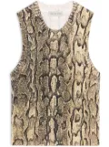 DRIES VAN NOTEN snake-print top - Neutrals