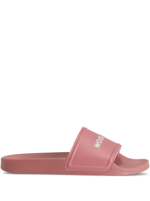 Woolrich logo-embossed slides