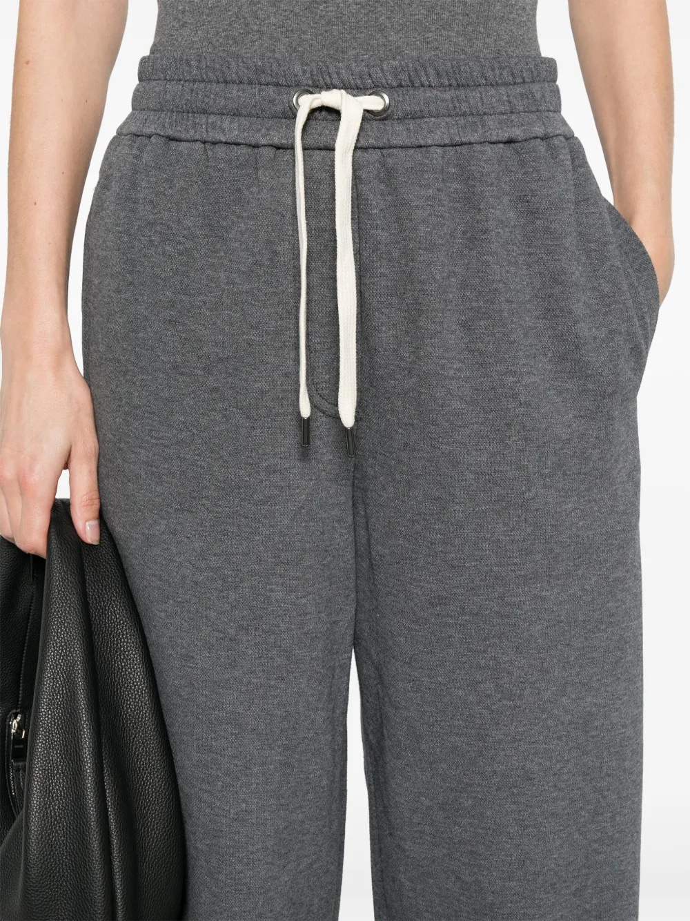 Shop Brunello Cucinelli Drawstring Track Pants In Grey