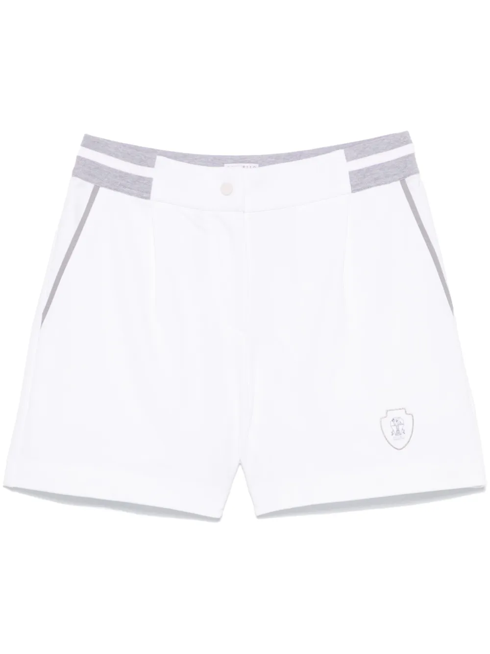 Brunello Cucinelli logo-patch track shorts | White | Image 1