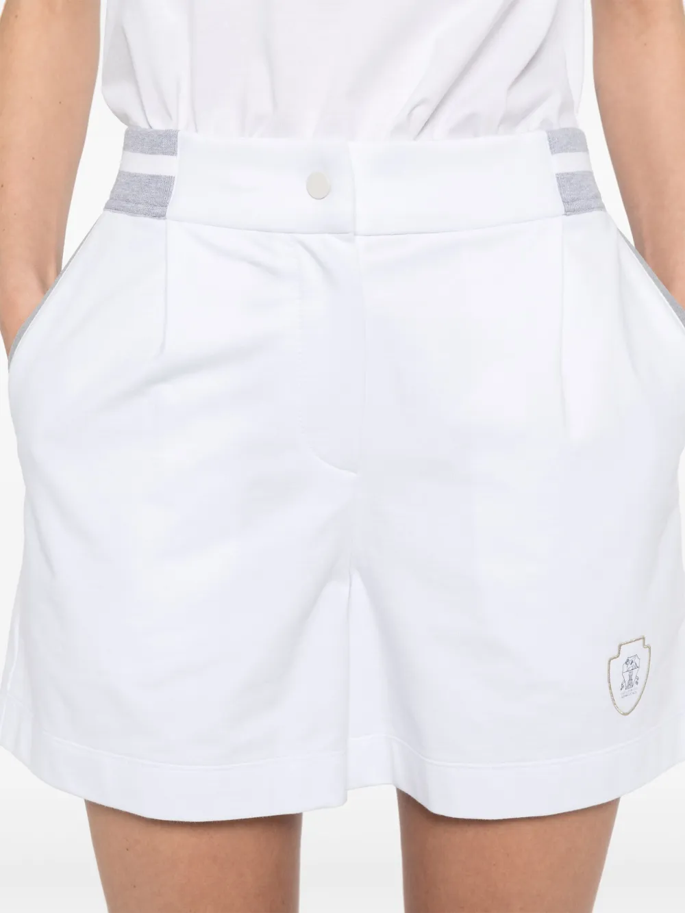 Brunello Cucinelli Trainingsshorts met logopatch Wit