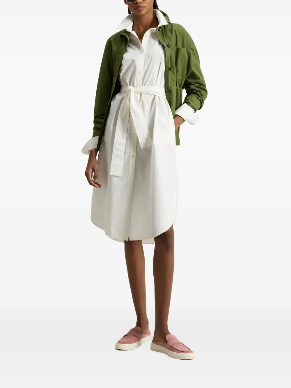 Woolrich belted shirt dress - Wit