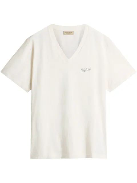 Woolrich V-neck slub-texture T-shirt