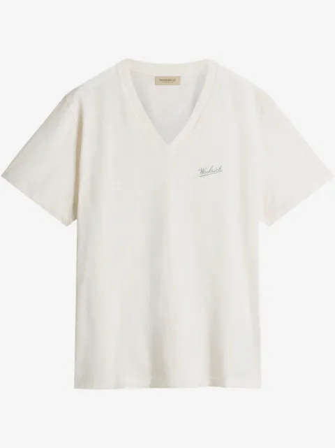 Woolrich V-neck slub-texture T-shirt