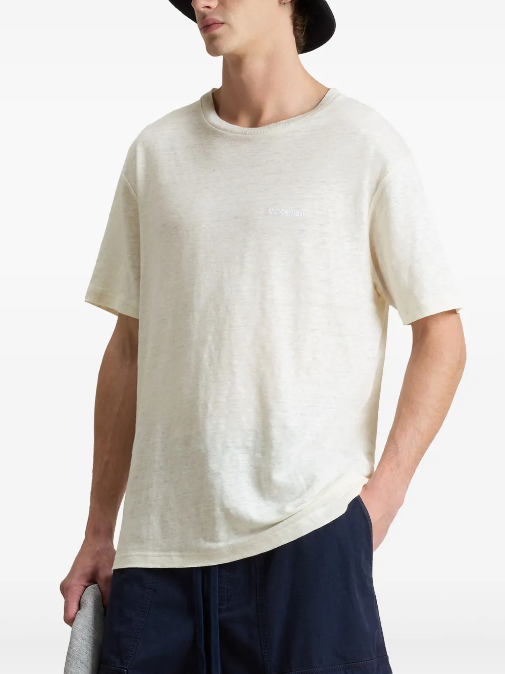 Woolrich Linnen T-shirt Wit
