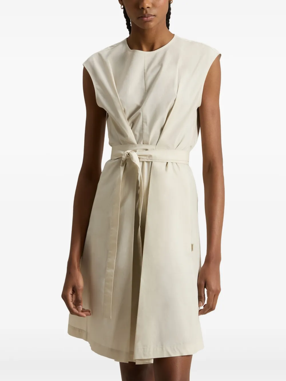 Woolrich poplin belted dress - Beige