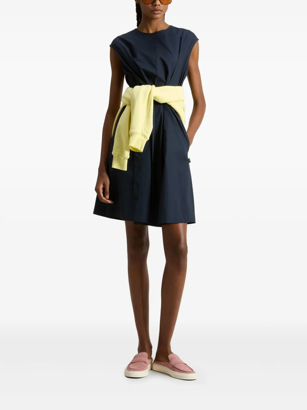 Woolrich poplin belted dress - Blauw