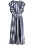 Woolrich striped belted dress - Blue