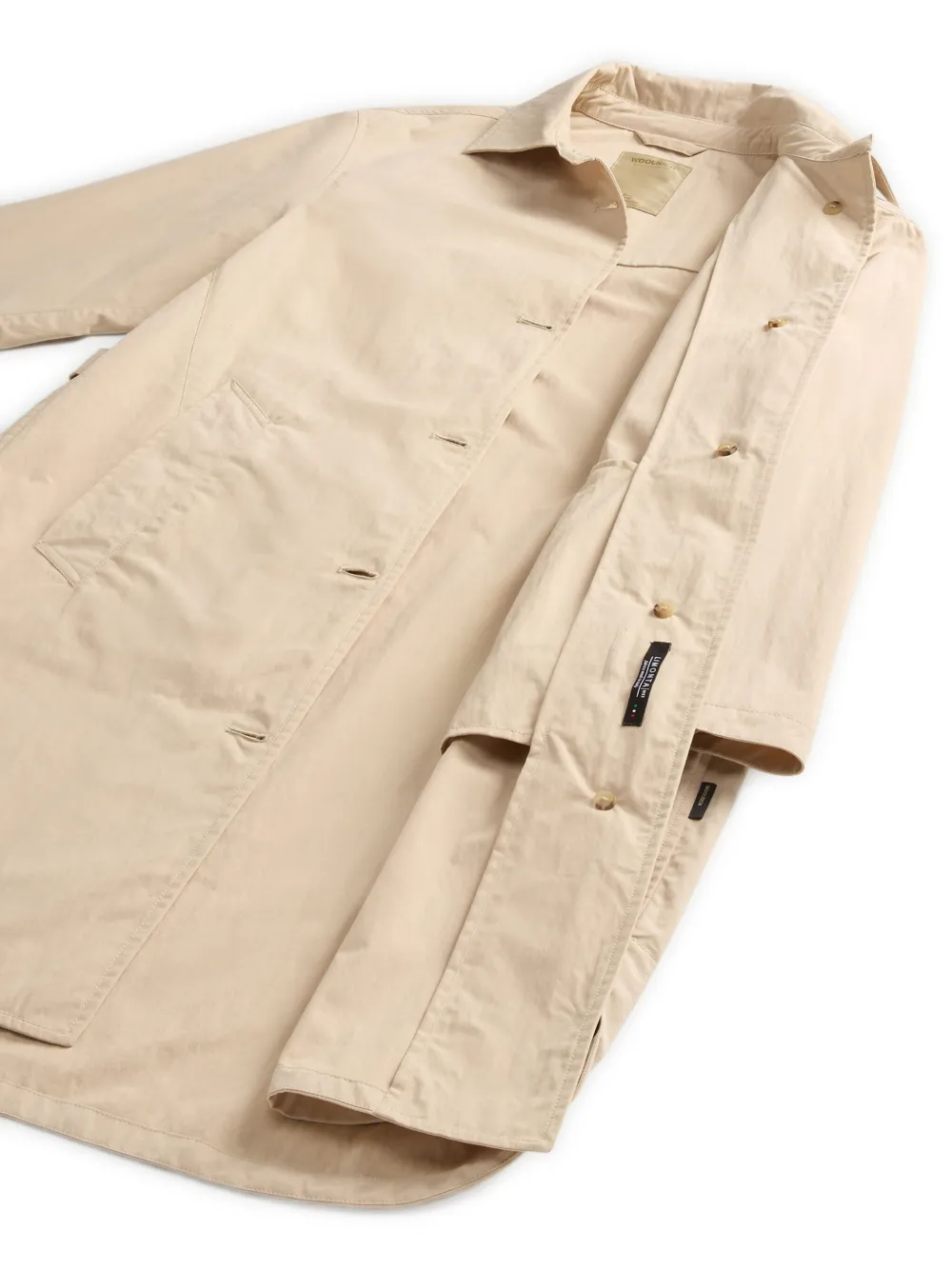 Woolrich Jas met enkele rij knopen Beige