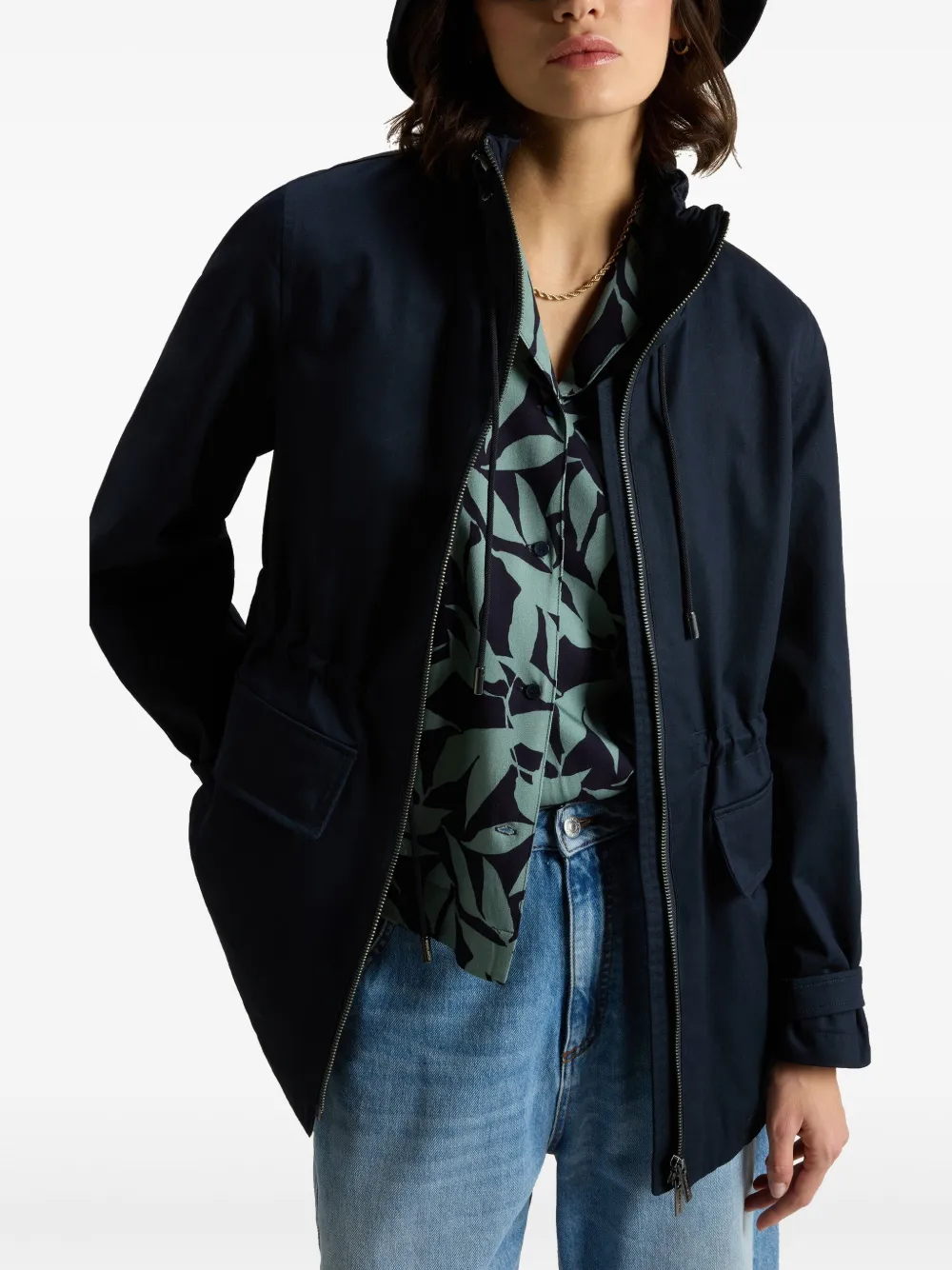 Woolrich Cinched-waist Jacket In Blue