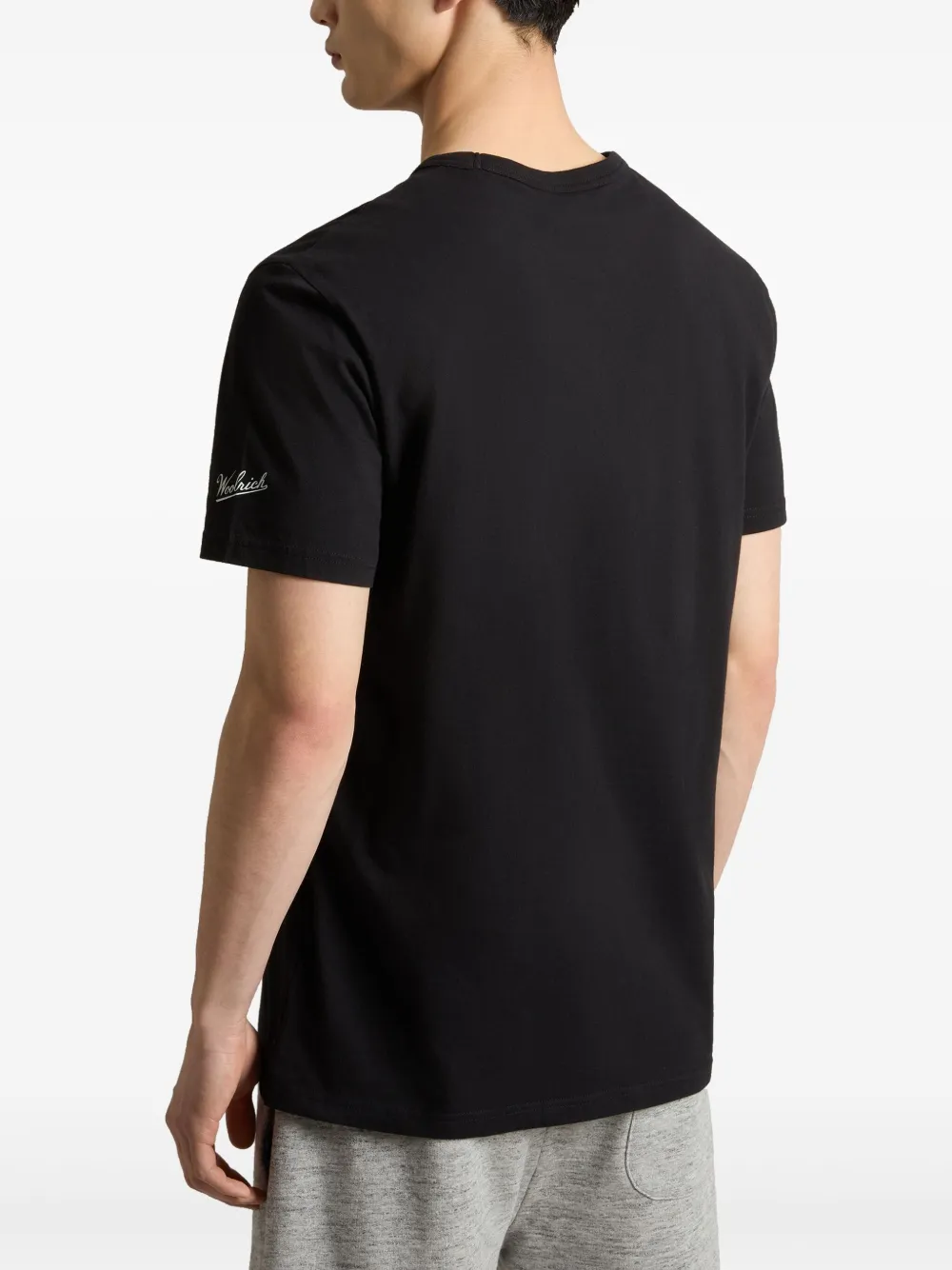 Woolrich T-shirt met geborduurd logo Zwart