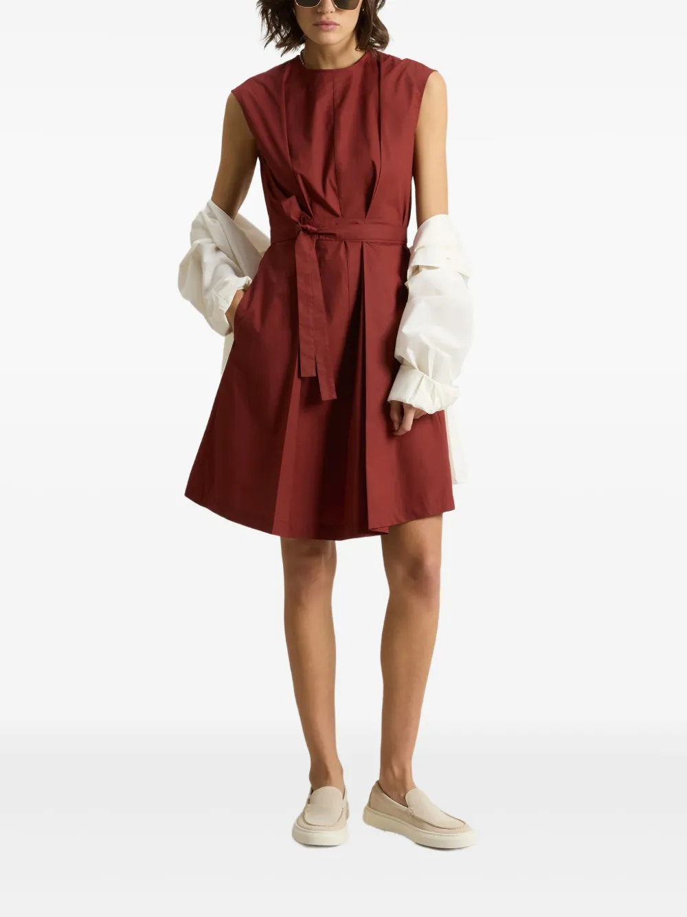 Woolrich poplin belted dress - Rood