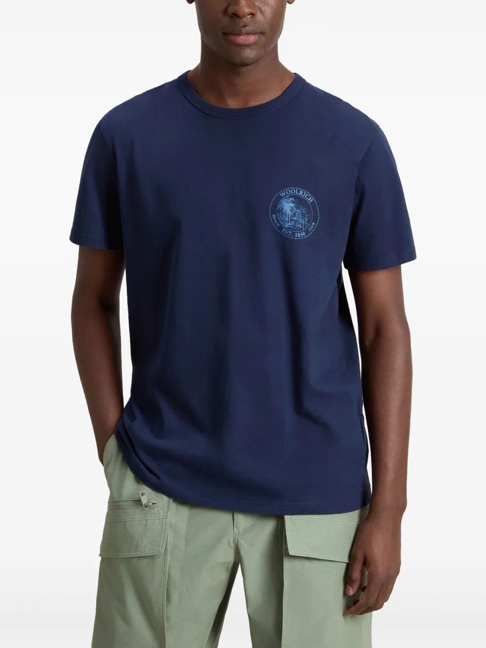 Woolrich T-shirt met grafische print Blauw