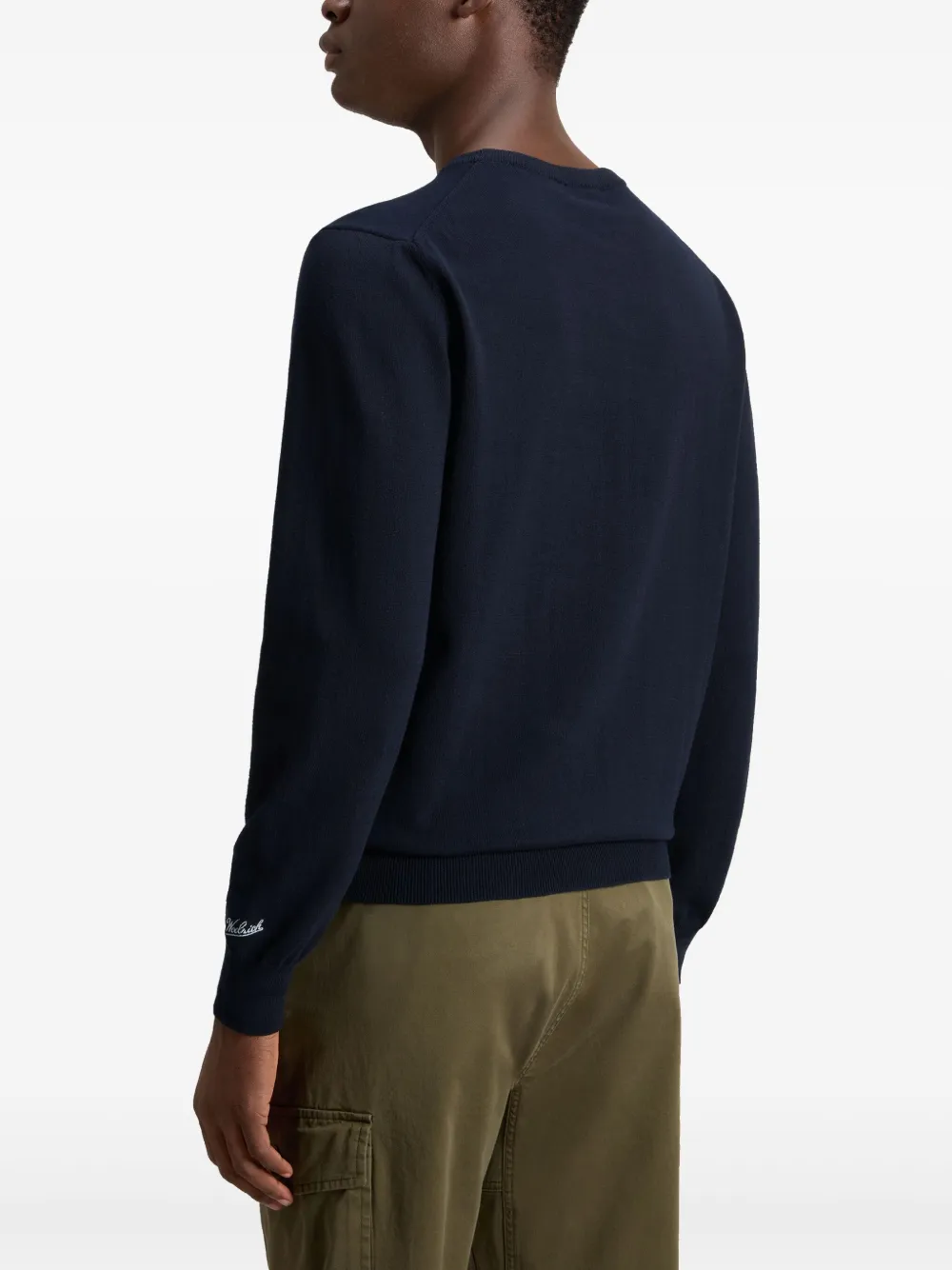 Woolrich Sweater met geborduurd logo Blauw