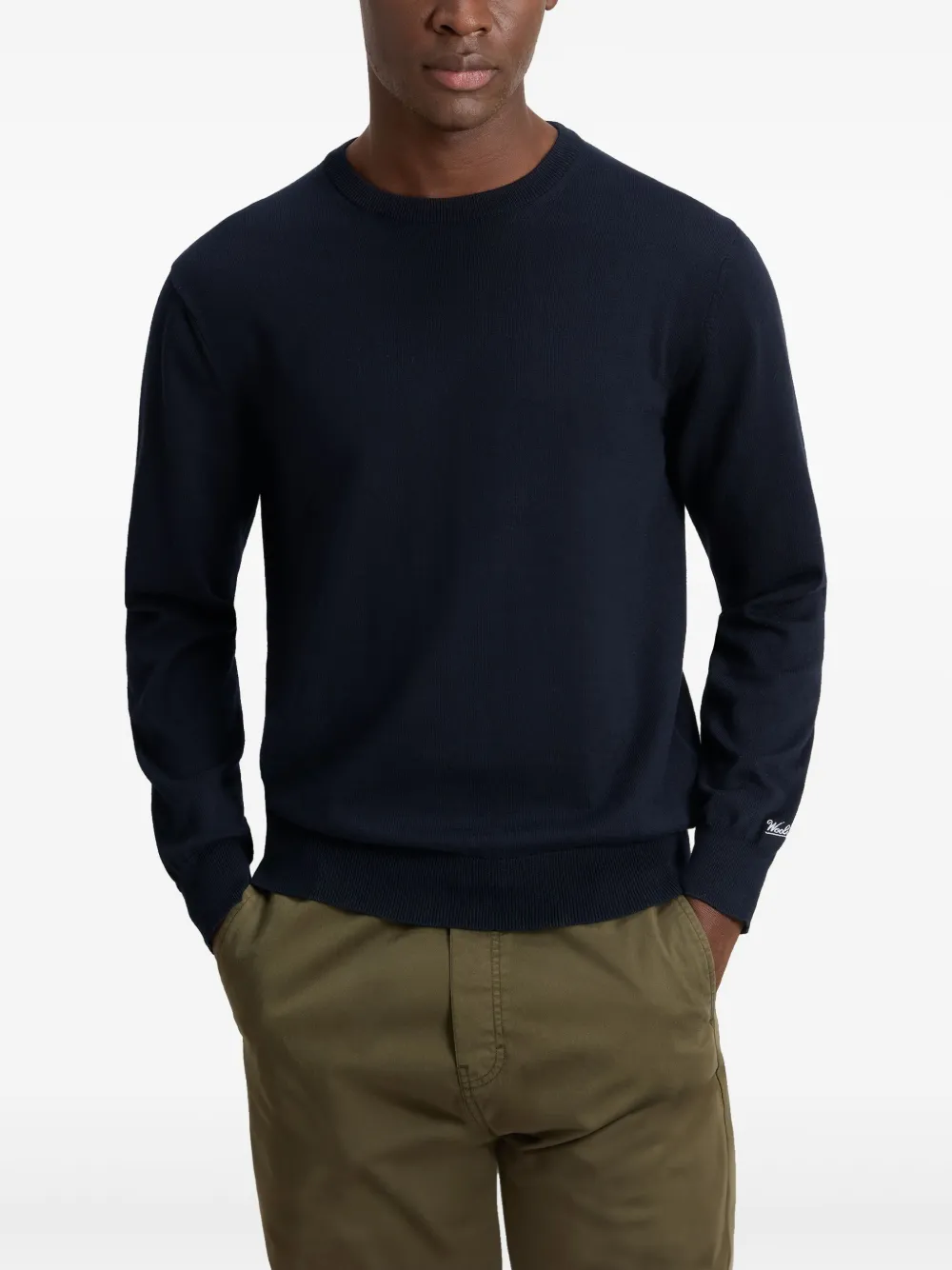 Woolrich Sweater met geborduurd logo Blauw