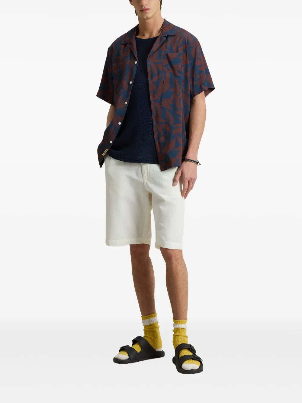 Woolrich leaf-print short-sleeve shirt - Rood