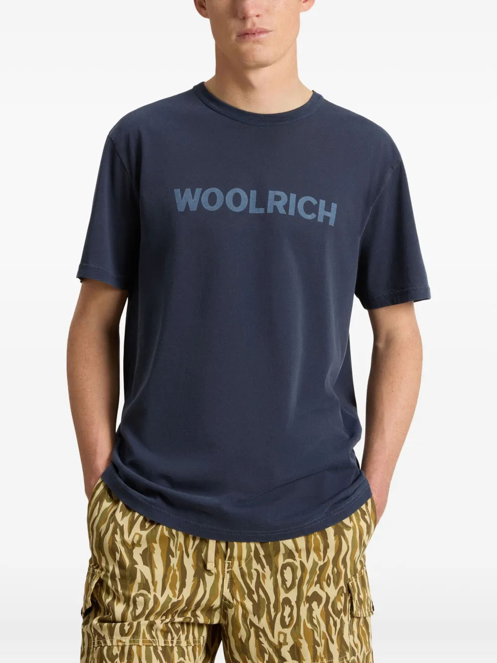 Woolrich T-shirt met logoprint Blauw
