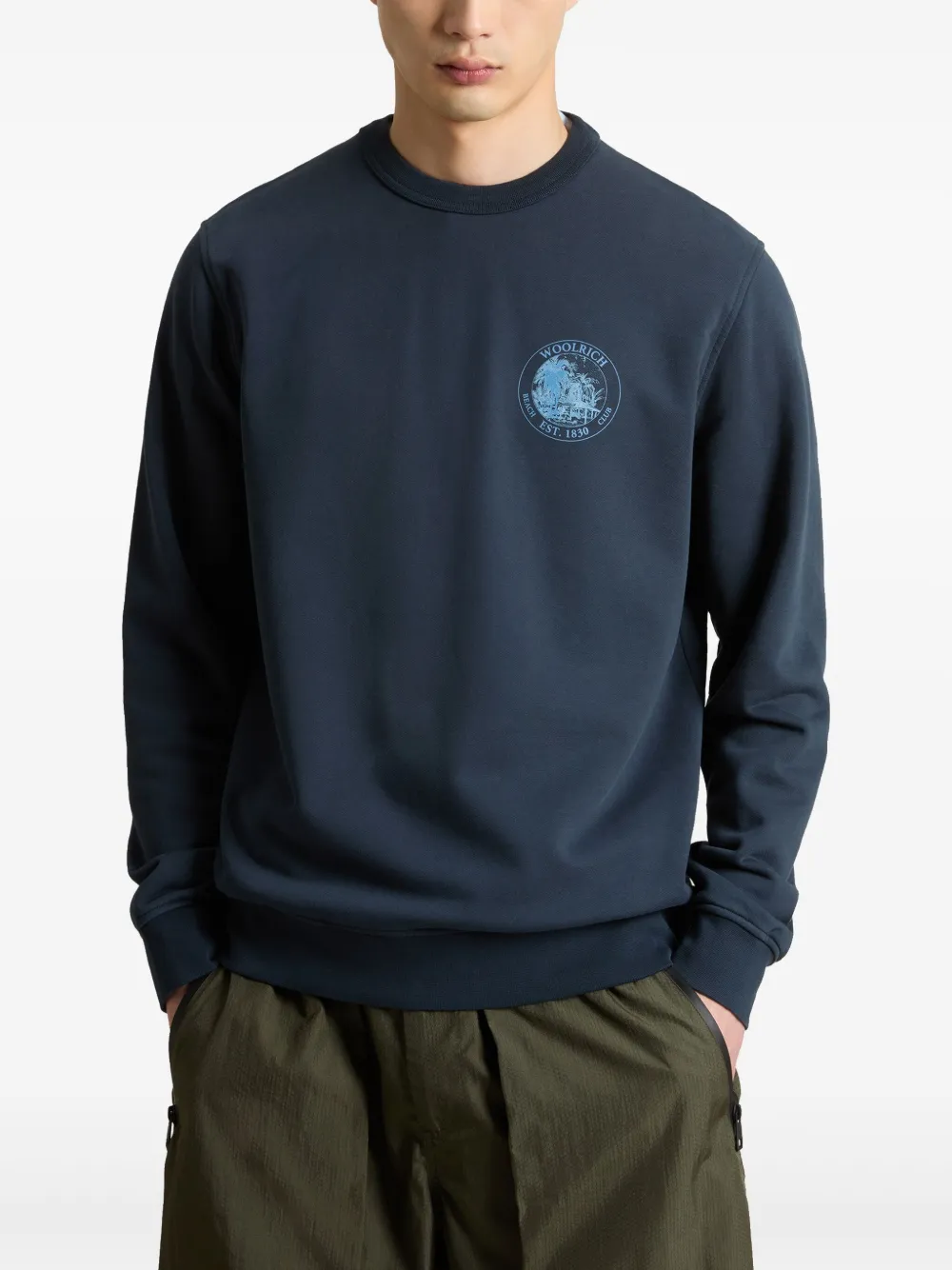 Woolrich Sweater met grafische print Blauw