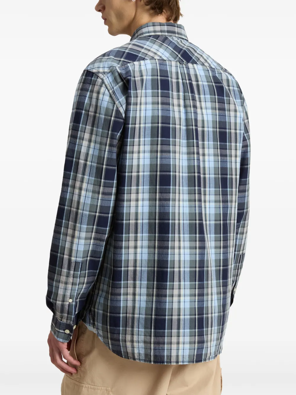 Woolrich Madras overhemd Blauw