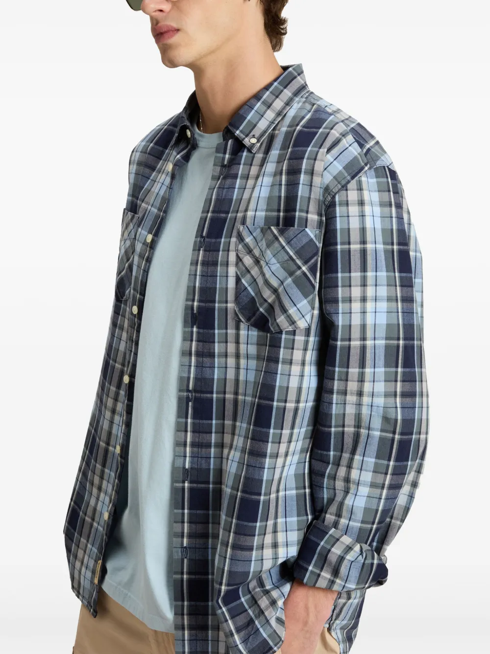 Woolrich Madras overhemd Blauw