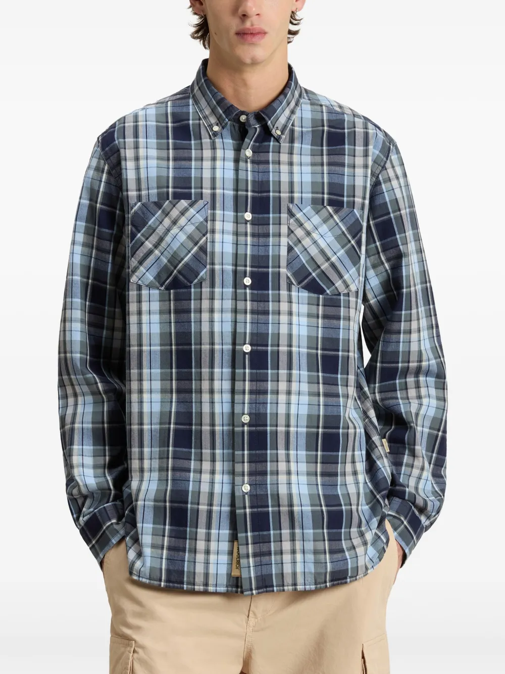 Woolrich Madras overhemd Blauw