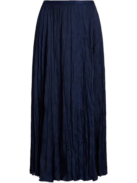 Polo Ralph Lauren falda midi acampanada con efecto arrugado