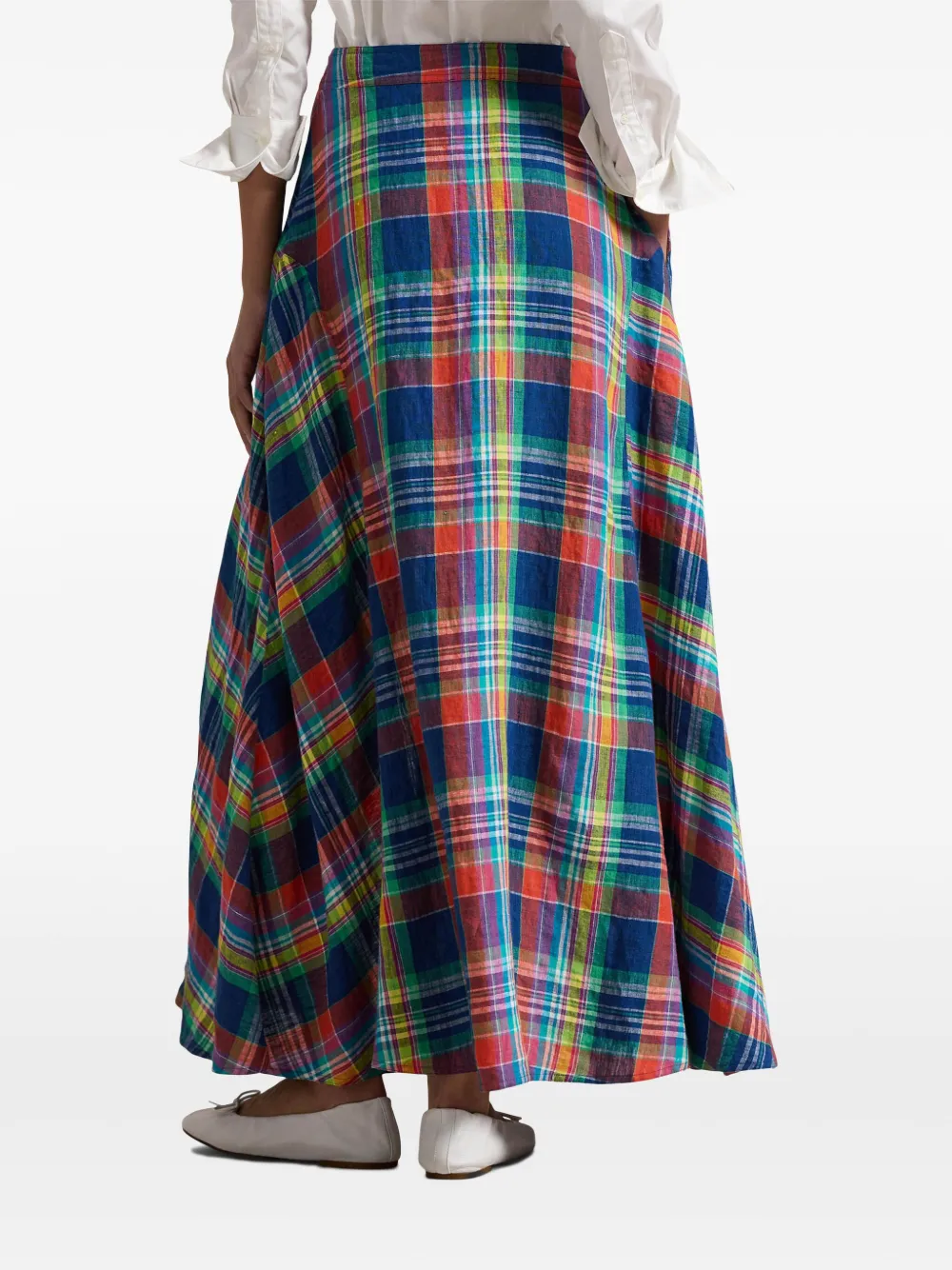 Polo Ralph Lauren Geruite linnen rok Rood