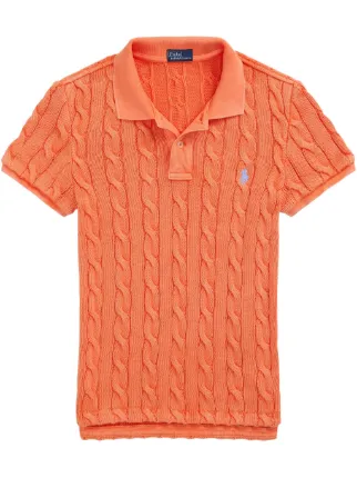 Polo Ralph Lauren ケーブルニット ポロシャツ | オレンジ