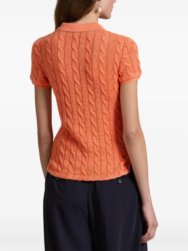 Polo by Ralph Lauren ニットポロシャツ Polo Ralph Lauren ケーブルニット ポロシャツ | オレンジ