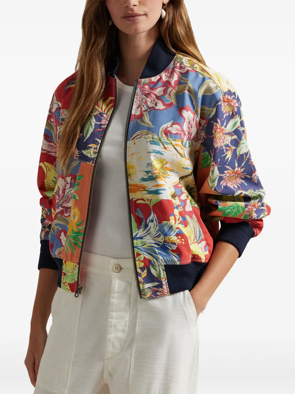 Polo Ralph Lauren Bomberjack met bloemenprint Beige