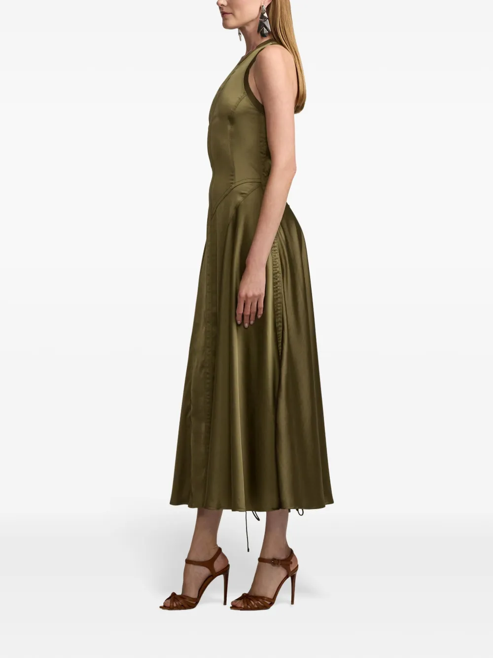 Ralph Lauren Collection Midi-jurk met ruches Groen
