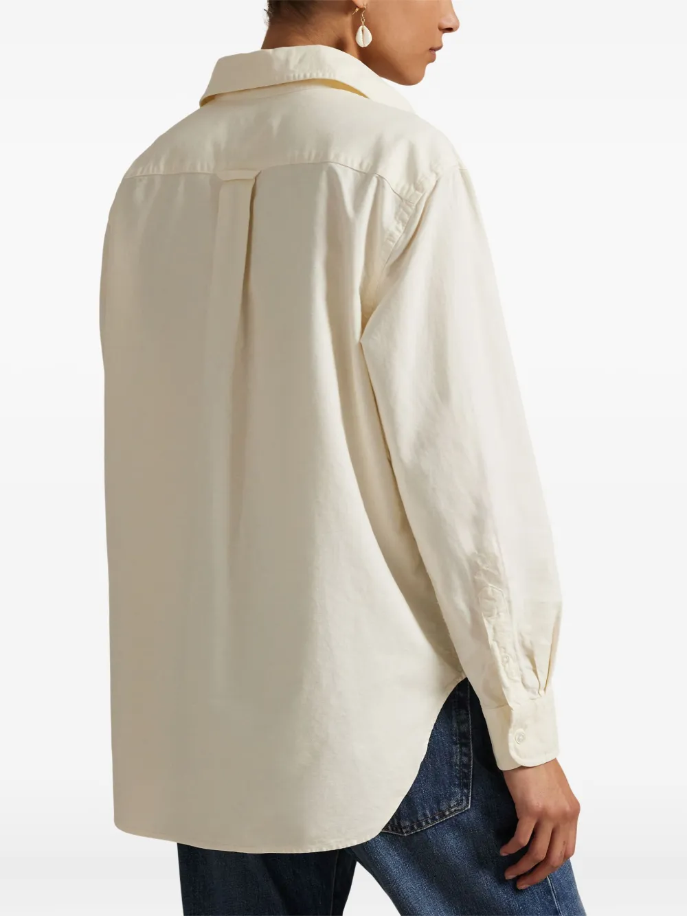 Polo Ralph Lauren Button-up blouse met lange mouwen Beige