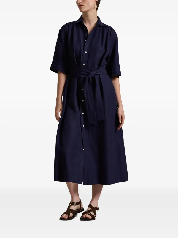 Polo Ralph Lauren Belted Shirtdress | Blue | FARFETCH
