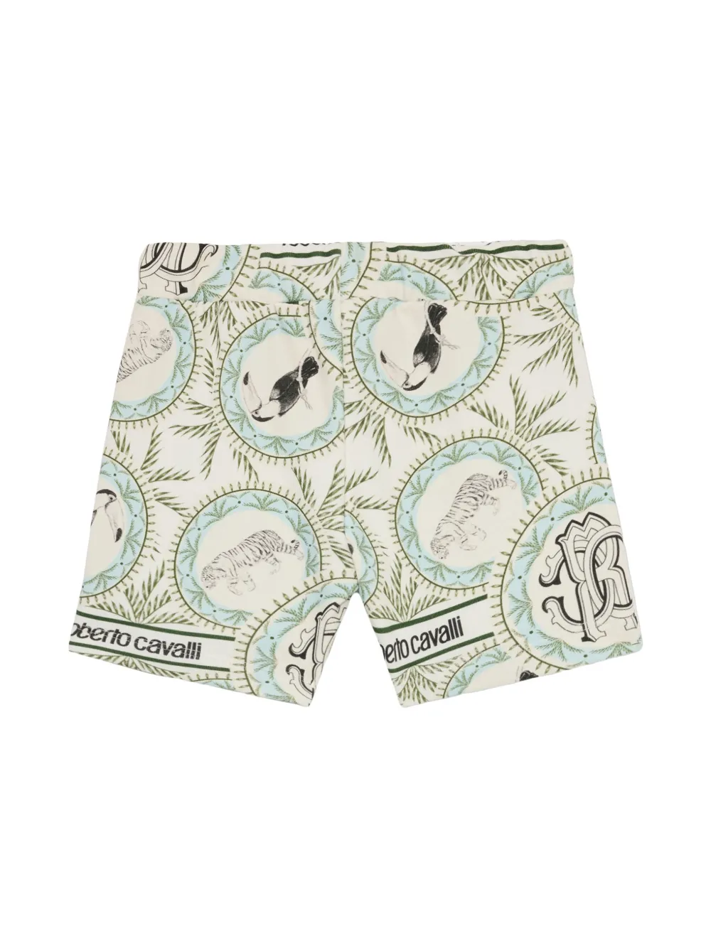 Roberto Cavalli Junior Stamp Logo-print shorts - Wit