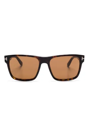 TOM FORD Eyewear トータスシェル スクエアサングラス | ブラウン