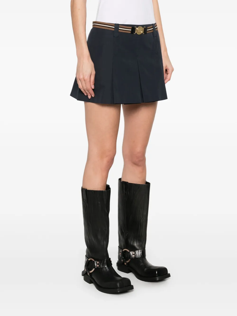 Miu Mini-plooirok Blauw