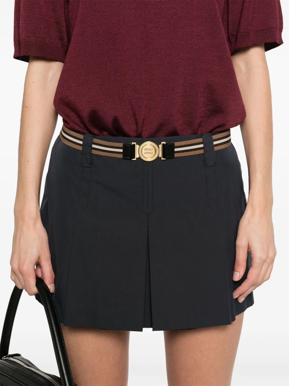Miu Mini-plooirok Blauw
