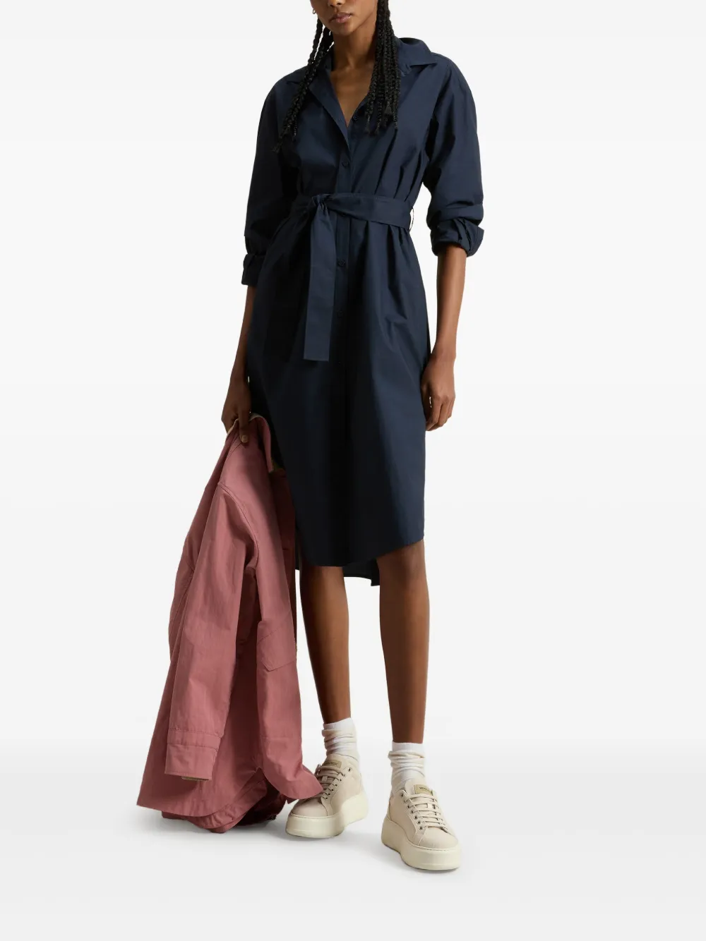 Woolrich belted shirt dress - Blauw