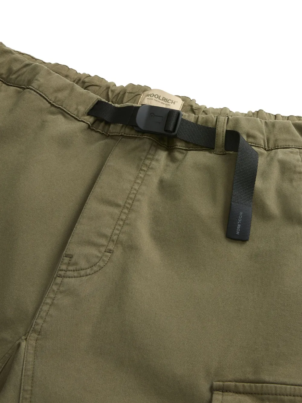 Woolrich Belted Cargo Trousers In Green