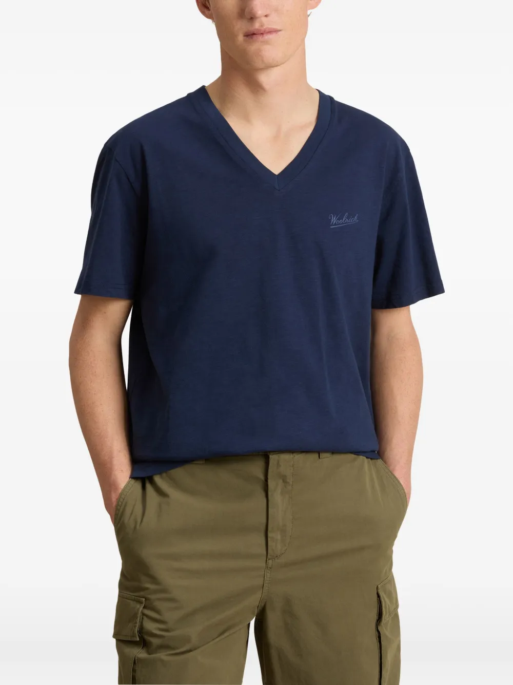 Woolrich T-shirt met logoprint Blauw