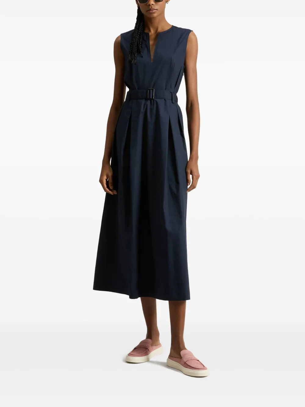 Woolrich belted mid dress - Blauw